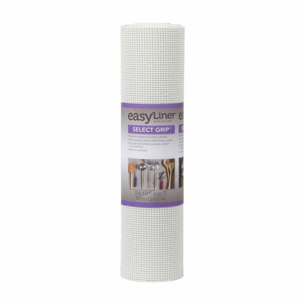 Duck Brand Select Grip Easy Liner Non-Adhesive Shelf Liner, 20 in. x 24 ft, White (281877)