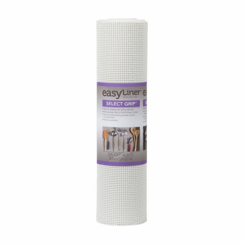 Duck Brand Select Grip Easy Liner Non-Adhesive Shelf Liner, 20 in. x 24 ft, White (281877)