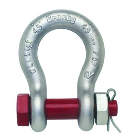 Crosby 1018589 Carbon Steel S-209 Screw Pin Anchor Shackle, Self-Colored, 12 Ton Working Load Limit, 1-1/4" Size