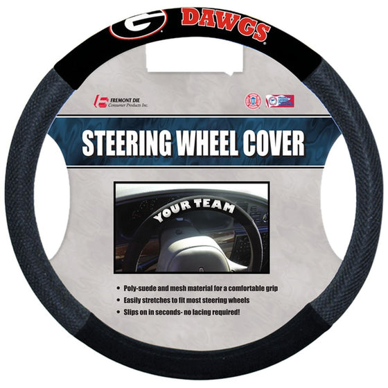 NCAA Georgia Bulldogs Poly-Suede Steering Wheel Cover