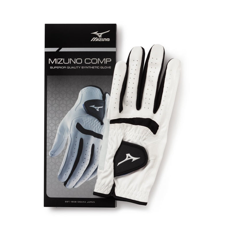 Mizuno Comp Glove, Right, White/Black, Large