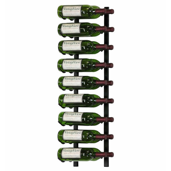 VintageView - WS32-K - 18 Bottle Wall Mounted Metal Hanging Wine Rack - 3 Foot (Satin Black)