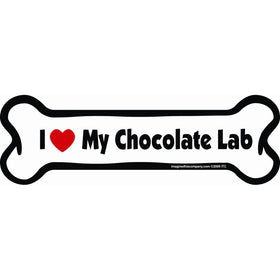Imagine This Bone Car Magnet, I Love My Lab (Chocolate Lab), 2-Inch by 7-Inch