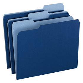 Pendaflex 15213NAV Colored File Folders, 1/3 CutTop Tab, Letter, Navy Blue/Light Navy Blue (Box of 100)