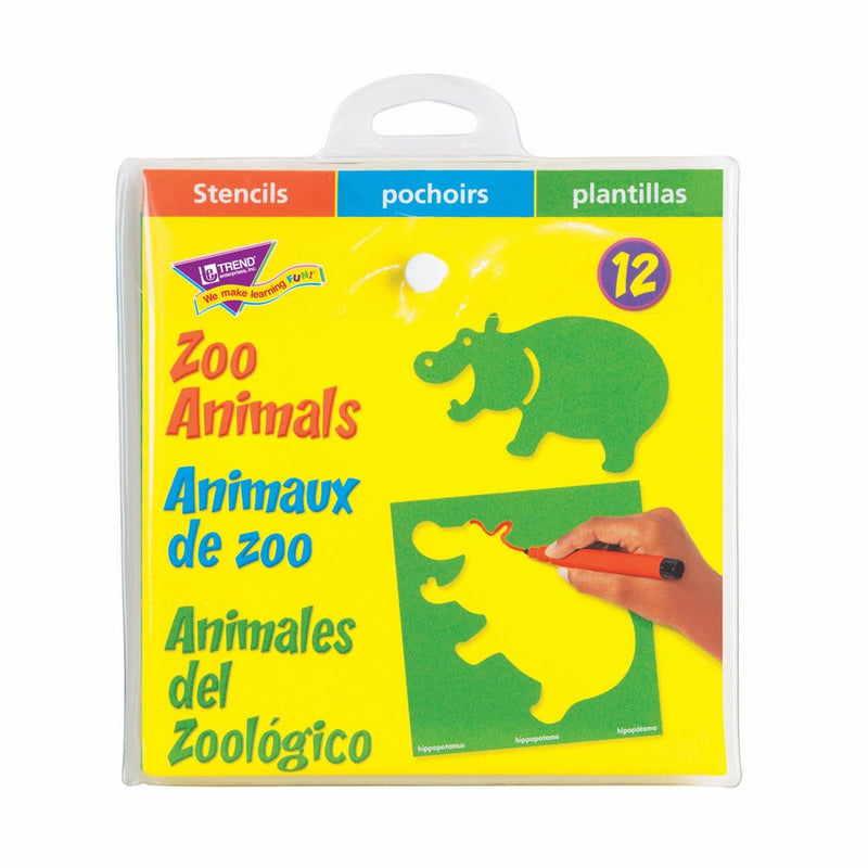 TREND enterprises, Inc. Zoo Animals (EN/SP/FR) Stencils