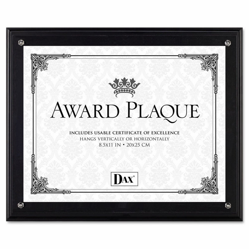 DAX Award Plaque, Wood/Acrylic Frame, Fits Up To 8.5 x 11 Inches, Black (N15908NT)
