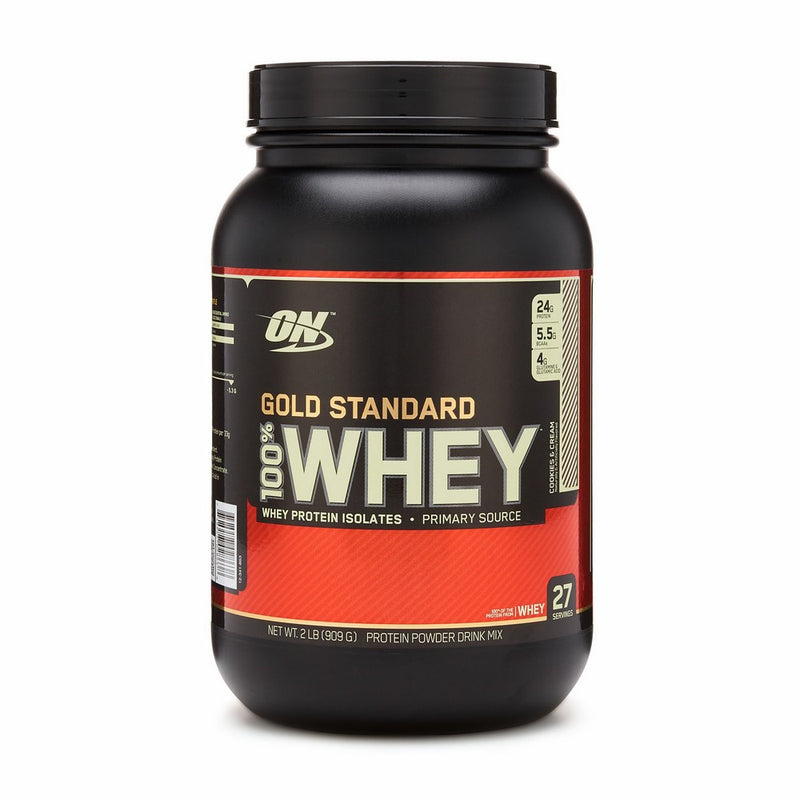 Optimum Nutrition Gold Standard 100% Whey Protein Powder, Cookies and Cream, 2 Pound