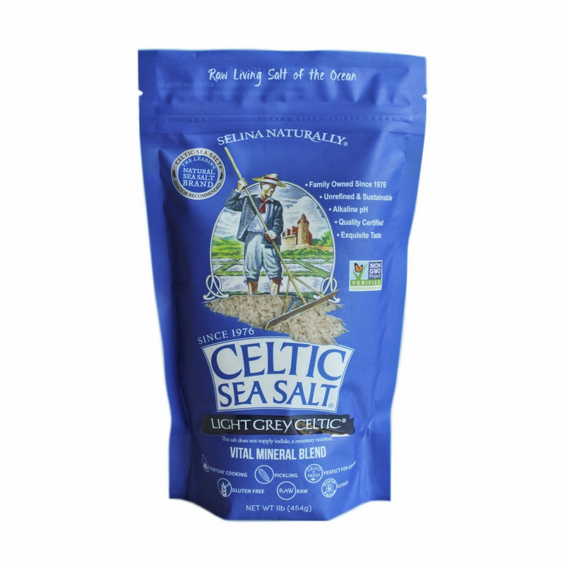 Light Grey Celtic Sea Salt 1 Pound Resealable Bag – Additive-Free, Delicious Sea Salt, Perfect for Cooking, Baking and More - Gluten-Free, Non-GMO Verified, Kosher and Paleo-Friendly