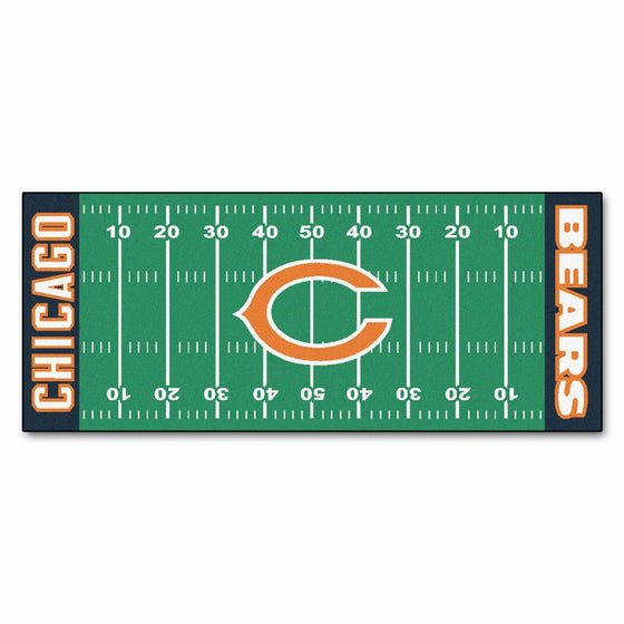 FANMATS NFL Chicago Bears Nylon Face Football Field Runner