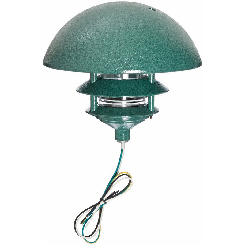 RAB Lighting LLD3VG Incandescent 3 Tier Lawn Light with Dome Cap, 75W Power, 1220 Lumens, 120VAC, Verde Green