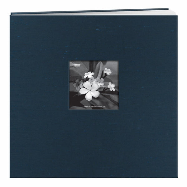 Pioneer 12-Inch by 12-Inch Silk Postbound Album with Photo Window, Blue