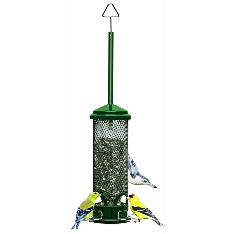 Squirrel Buster Mini 4.4"x4.4"x21" (w/hanger) Wild Bird Feeder with 4 Metal Perches, 1.3lb Seed Capacity