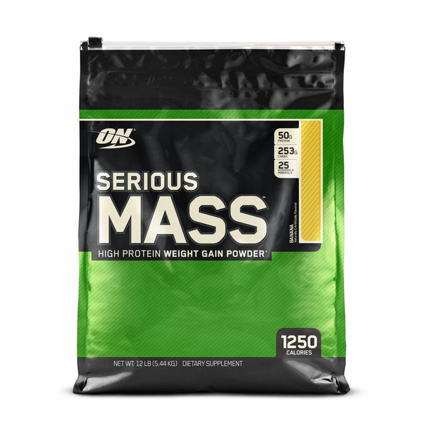 Optimum Nutrition Serious Mass Weight Gainer Protein Powder, Banana, 12 Pound