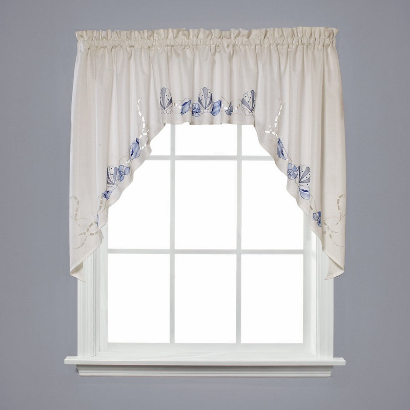 Saturday Knight Seabreeze Tail Swag Valance, 57" x 36", Ocean