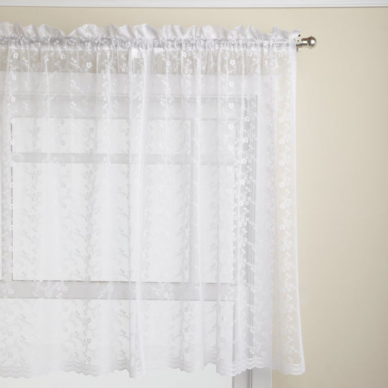 Lorraine Home Fashions Priscilla 60-inch x 36-inch Tier Curtain Pair, White