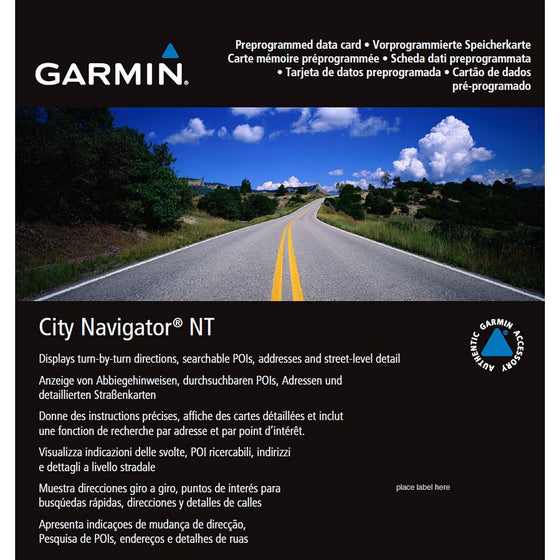 Garmin City Navigator 2016 Germany/Austria/Switzerland/Liechtenstein/Northern Italy/Eastern France Map microSD Card