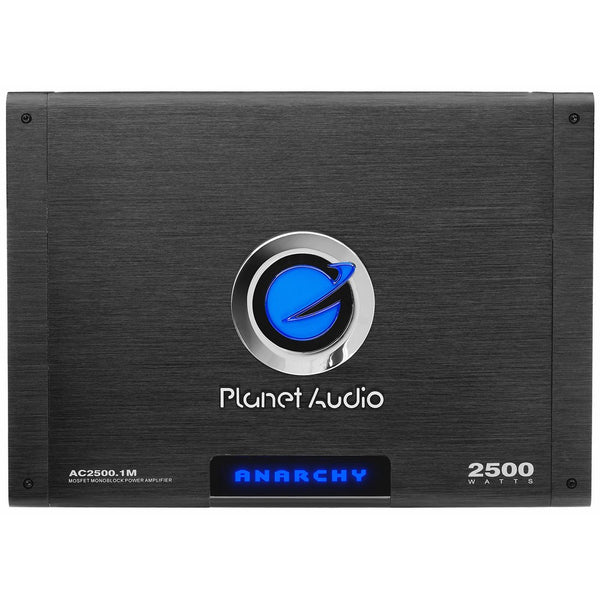 Planet Audio AC2500.1M Anarchy 2500 Watt, 2/4 Ohm Stable Class A/B, Monoblock, Mosfet Car Amplifier with Remote Subwoofer Control