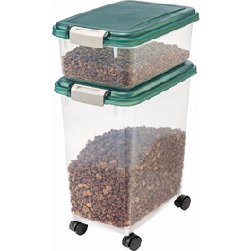IRIS Airtight Pet Food Treat Storage Container Combo, Green