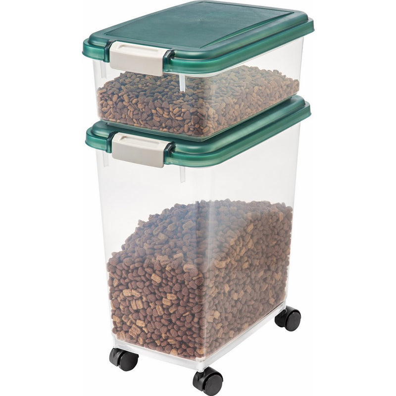IRIS Airtight Pet Food Treat Storage Container Combo, Green