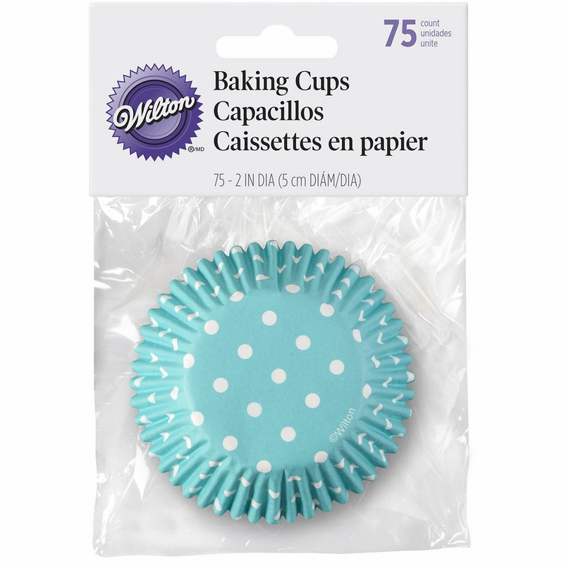 Wilton Blue Dots Baking Cups, 75 Count