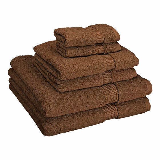 Superior 900 GSM Luxury Bathroom 6-Piece Towel Set, Made of 100% Premium Long-Staple Combed Cotton, 2 Hotel & Spa Quality Washcloths, 2 Hand Towels, and 2 Bath Towels - Chocolate