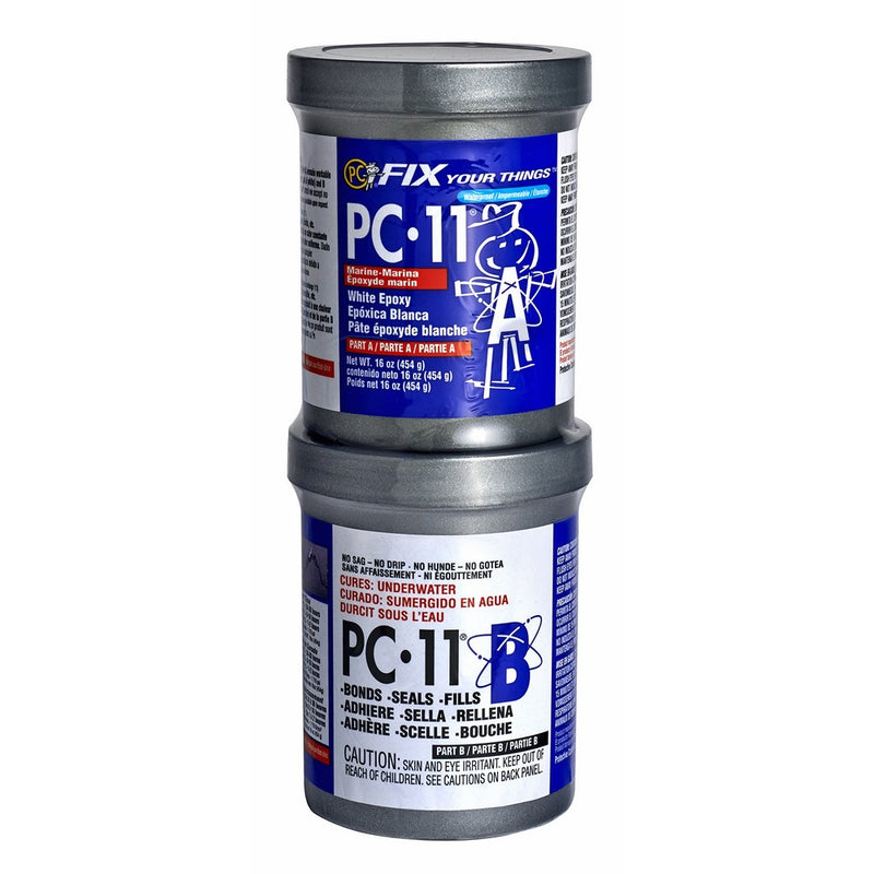 PC Products 160114 PC-11 Two-Part Marine Grade Epoxy Adhesive Paste, 1 lb in Two Cans, Off White