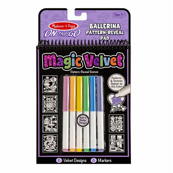 Melissa & Doug On the Go Magic Velvet Pattern-Reveal Activity Kit - Ballerina