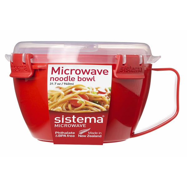 Sistema Microwave Cookware Noodle Bowl, 31.7 Ounce, Red