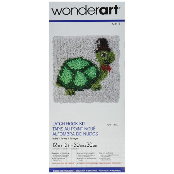 Wonderart Turtle Latch Hook Kit, 12" X 12"