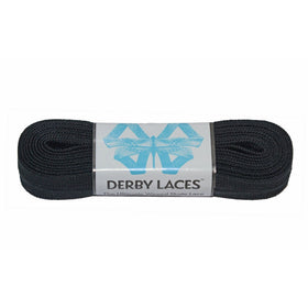 Solid Black 108 Inch Waxed Skate Lace - Derby Laces for Roller Derby, Hockey and Ice Skates, and Boots