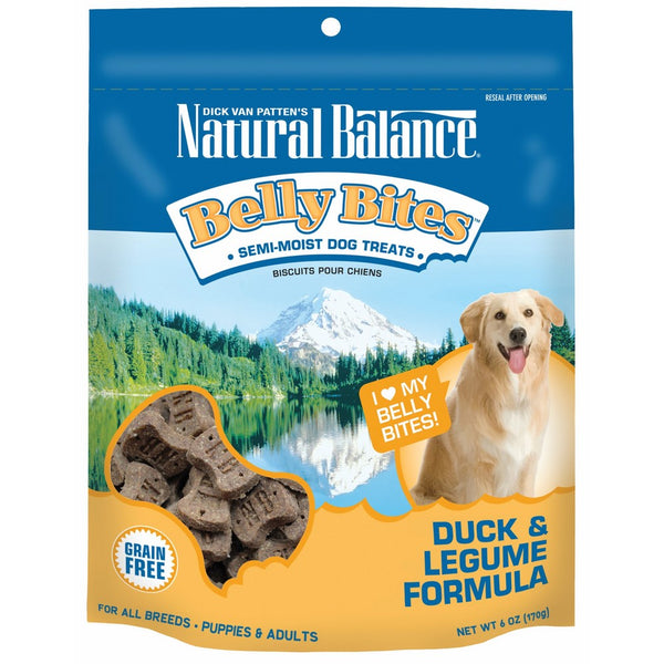 Natural Balance Belly Bites Grain Free Dog Treats, Duck & Legume Formula, 6-Ounce