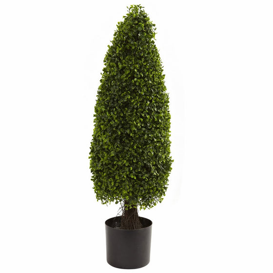 Nearly Natural 5412 Boxwood Tower Topiary UV Resistant Tree, 3-Feet, Green