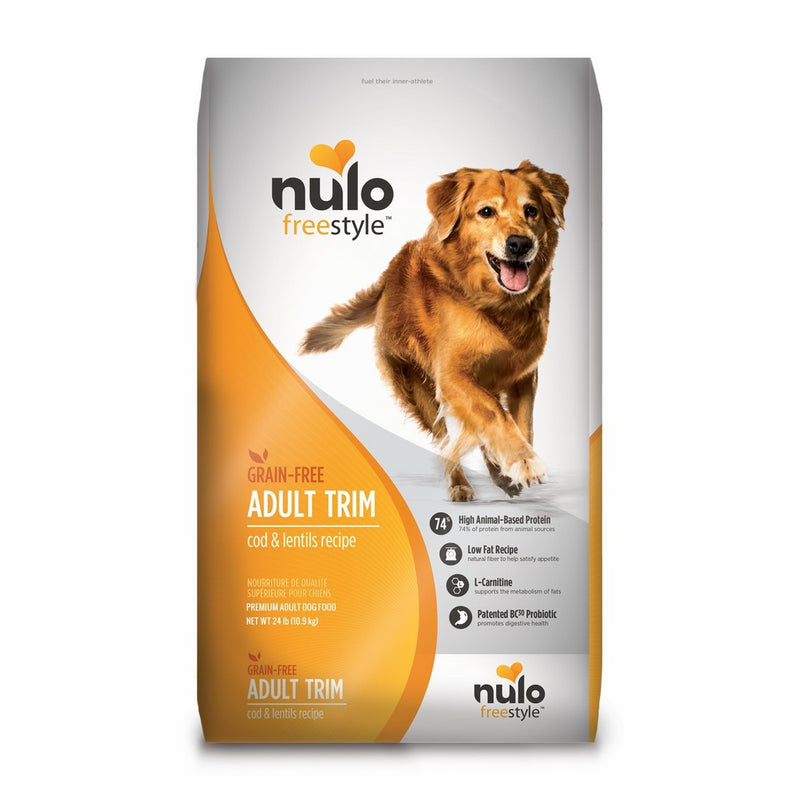 Nulo Grain Free Healthy Weight Dry Dog Food with BC30 Probiotic (Cod and Lentils Recipe, 24lb Bag)