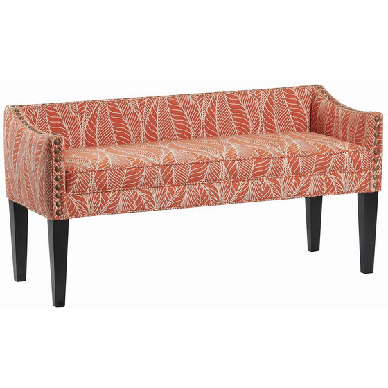 Leffler Home 13000-02-20-01 Whitney Transitional Long Upholstered Bench, Coral