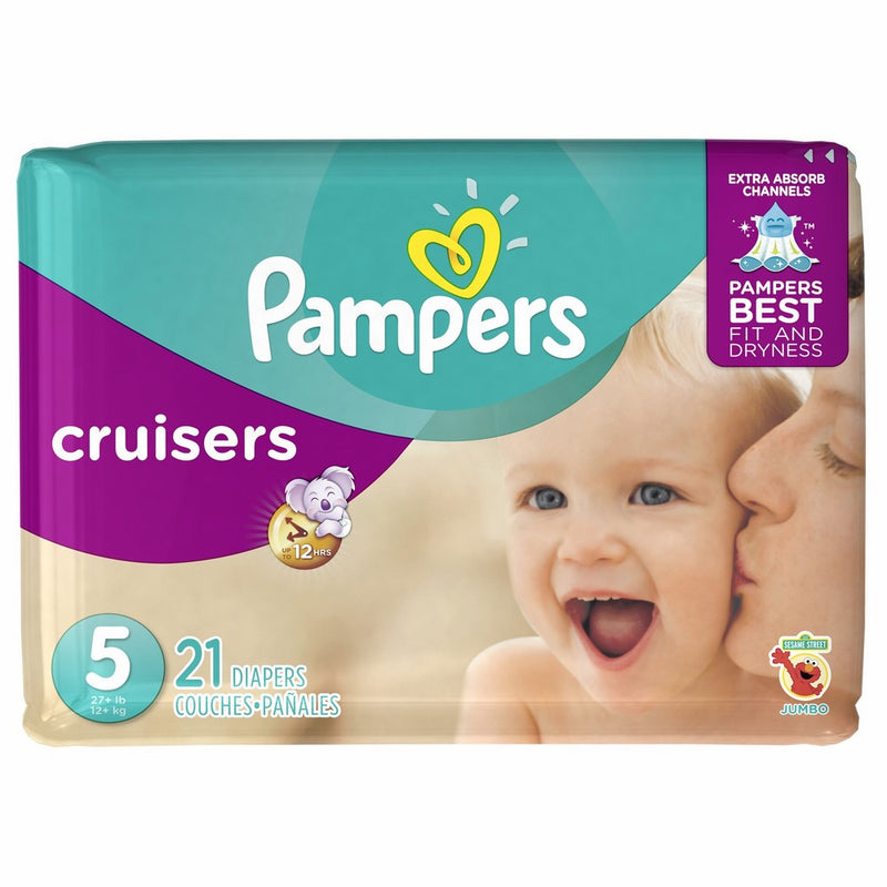 Pampers Cruisers Disposable Diapers Size 5, 21 Count, JUMBO