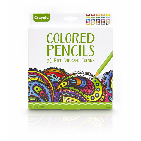 Crayola Colored Pencils, Pre-sharpened, Great for Adult Coloring, 50 Count