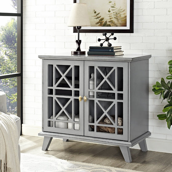 WE Furniture 32" Fretwork Accent Console - Gray