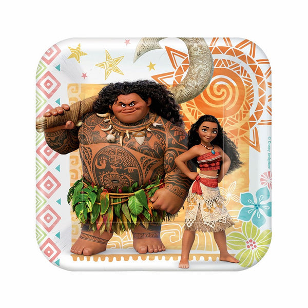 BirthdayExpress Disney Moana Party Supplies - Paper Dessert Plate (24)