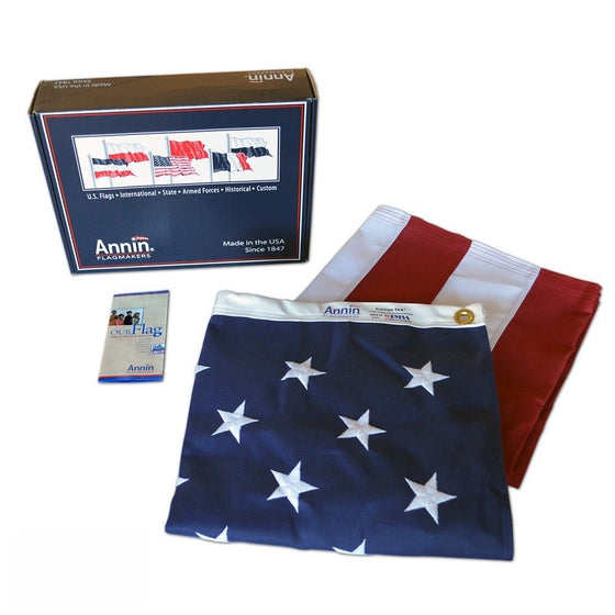 Annin Flagmakers American Flag 4x6 ft. Tough-Tex the Strongest, Longest Lasting Flag by, 100% Made in USA with Sewn Stripes, Embroidered Stars and Brass Grommets. Model 2720