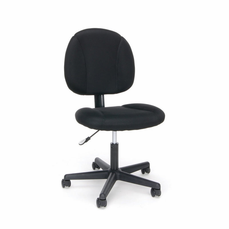 OFM Essentials Swivel Upholstered Armless Task Chair - Ergonomic Computer/Office Chair, Black (ESS-3060)