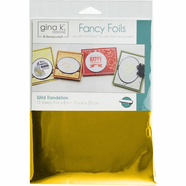 Gina K. Designs Fancy Foils 6"x8" Sheets 12 Sheets per Pack (Wild Dandelion)