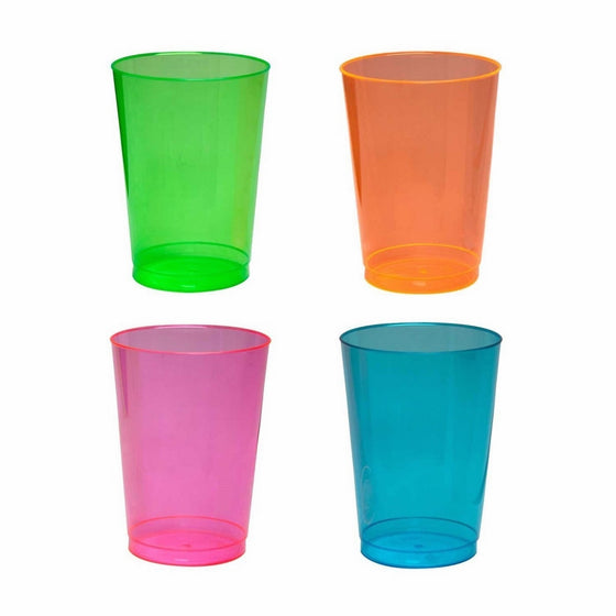 Party Essentials Hard Plastic 10-Ounce Party Cups/Tumblers, 50-Count, Assorted Neon