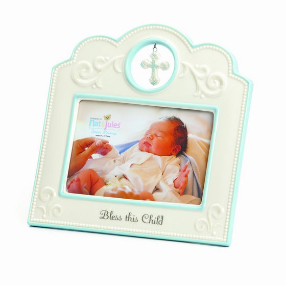 Nat and Jules Bless This Child Frame, Blue