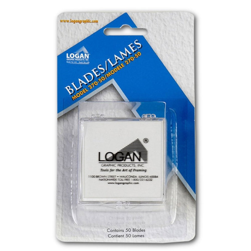 Logan 270-50 Mat Cutter Refill Blades (50 Pack), Silver