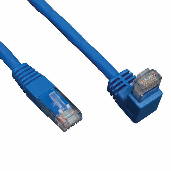 Tripp Lite Cat6 Gigabit Molded Patch Cable (RJ45 Right Angle Down M to RJ45 M) Blue, 10-ft.(N204-010-BL-DN)