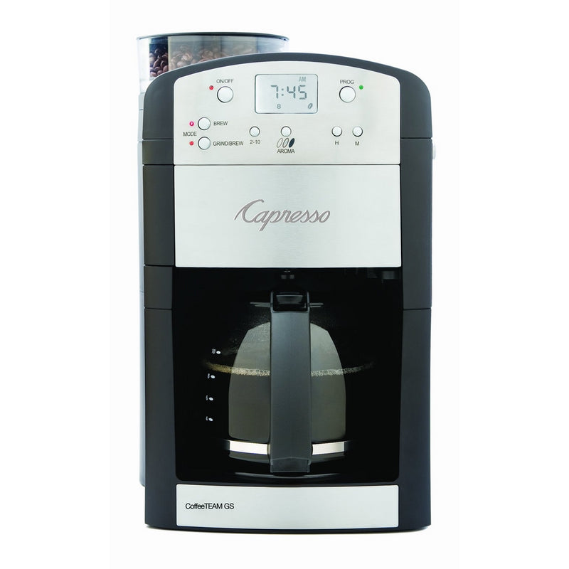 Capresso 464.05 CoffeeTeam GS 10-Cup Digital Coffeemaker with Conical Burr Grinder