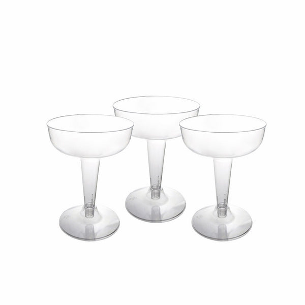 Party Essentials CHAMP4-10/40 Hard Plastic Two Piece 4-Ounce Champagne Glasses, 40-Count, Clear