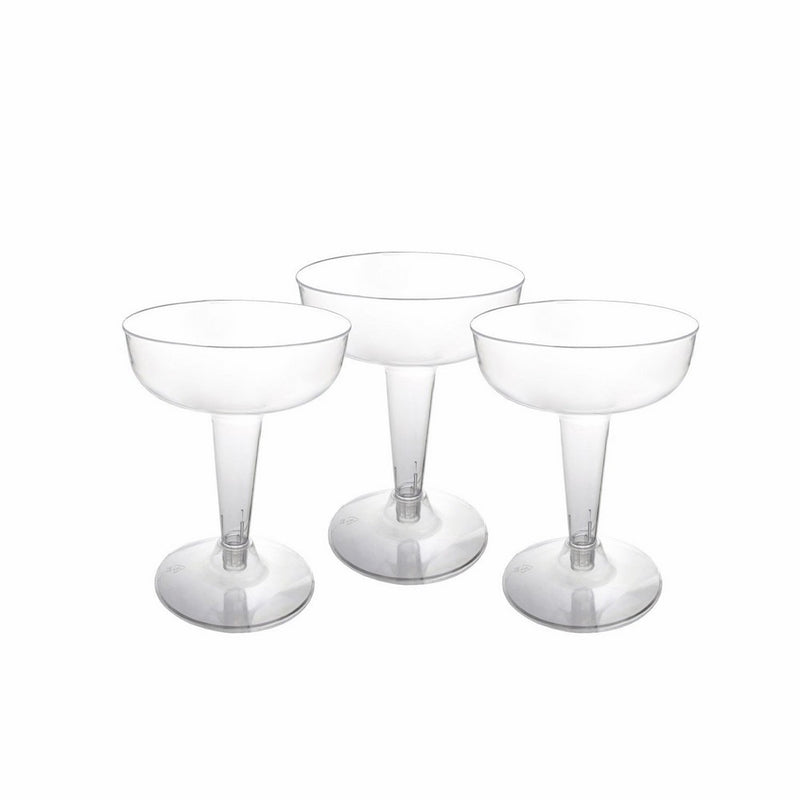 Party Essentials Hard Plastic Two Piece 4-Ounce Champagne Glasses, Clear, 150-Count Glasses