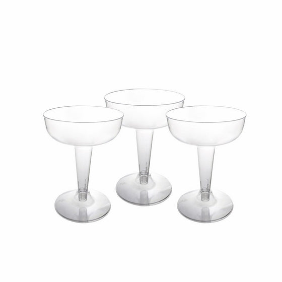 Party Essentials Hard Plastic Two Piece 4-Ounce Champagne Glasses, 20-Count, Clear