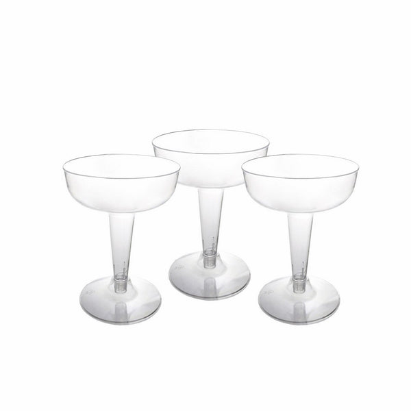 Party Essentials CHAMP4-10/40 Hard Plastic Two Piece 4-Ounce Champagne Glasses, 40-Count, Clear